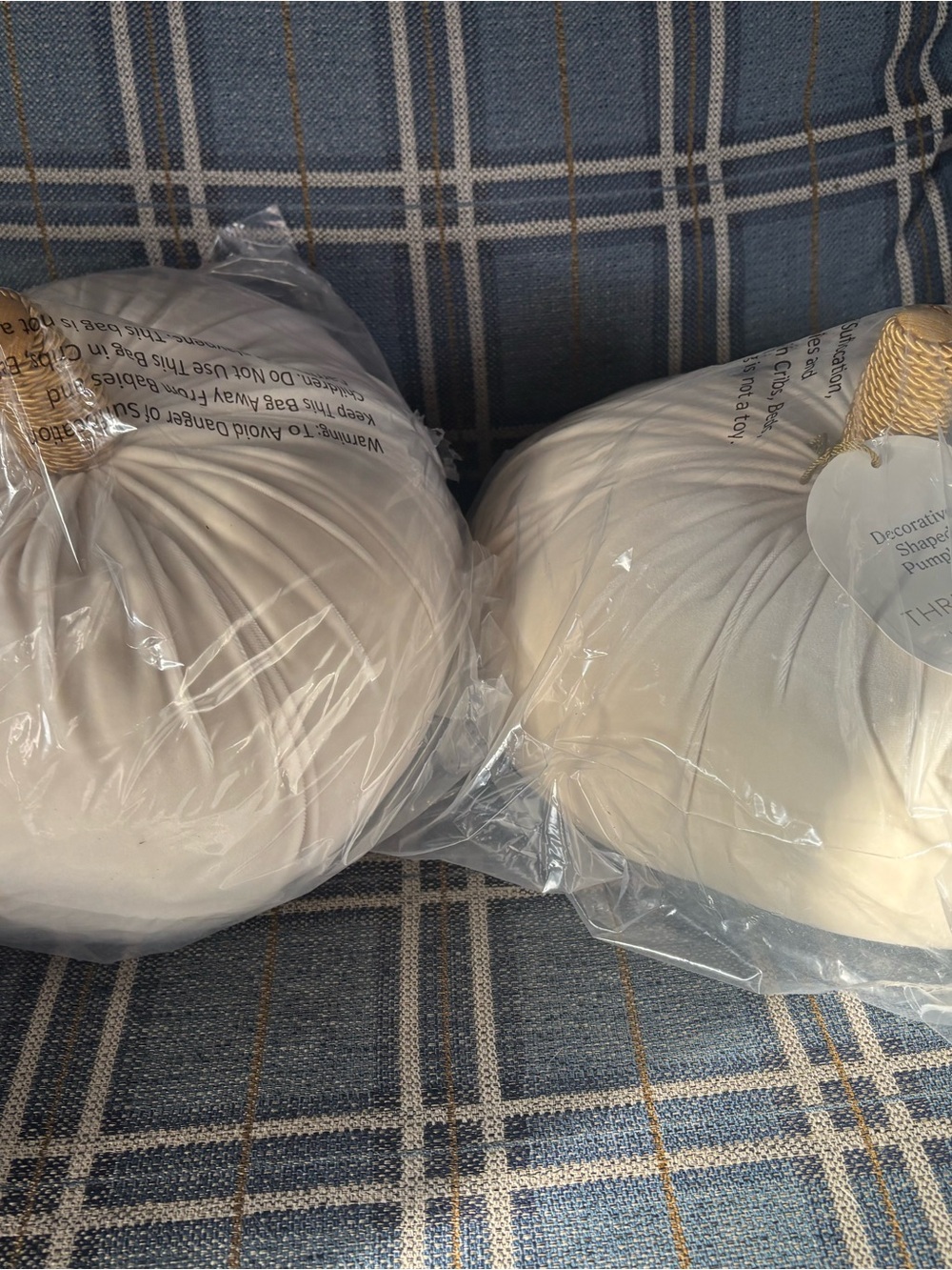 Threshold Velvet Pumpkin Accent Pillows - Cream